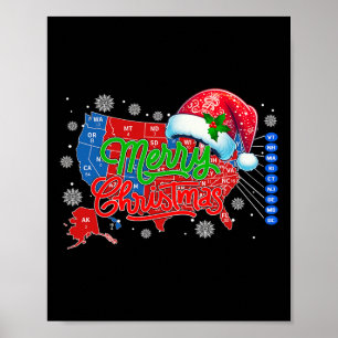 Poster Carte électorale Trump Joyeux Noël Père Noël H