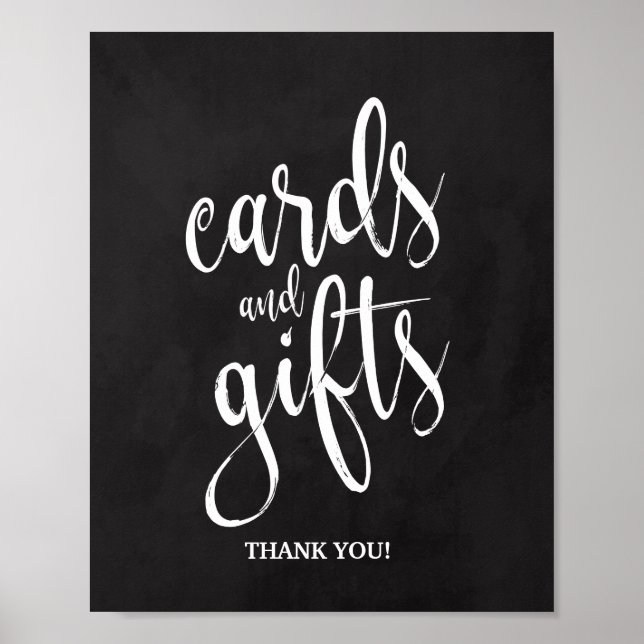 Poster Carte et cadeaux Carte Chalkcoard Mariage 8x10 (Devant)