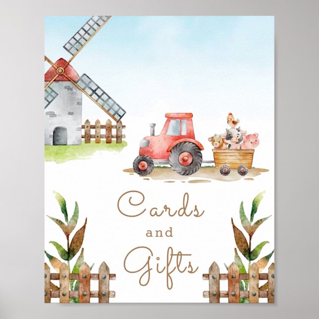 Poster Carte et cadeaux d'anniversaire neutres selon le s (Devant)