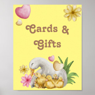 Poster Carte et cadeaux de mignonette pour maman et bébé 