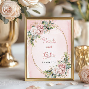 Poster Carte et Cadeaux Fleurs Rose Poussiéreuse pour Bab