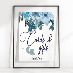 Poster Carte et panneau de roses bleues modernes pastel p