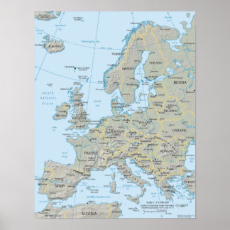 Poster Carte Europe
