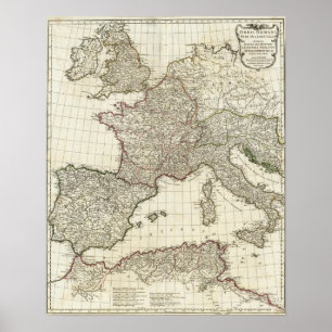 Poster Carte européenne classique