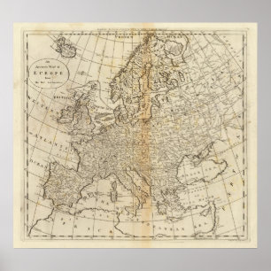 Poster Carte exacte de l'Europe