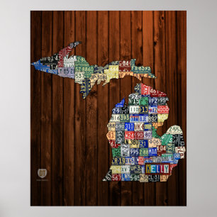 Poster Carte faite sur commande de plaque minéralogique