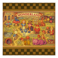 Carte Fantaisiste des Aventures d'Alice au Pays de