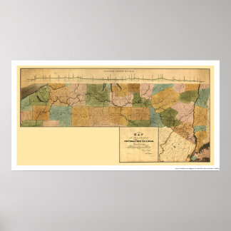Poster Carte ferroviaire New York & Erie 1834