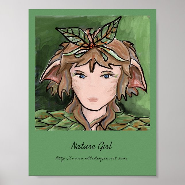 Poster Carte fille nature (Devant)