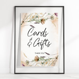 Poster Carte florale botanique vintage miniature et ensei