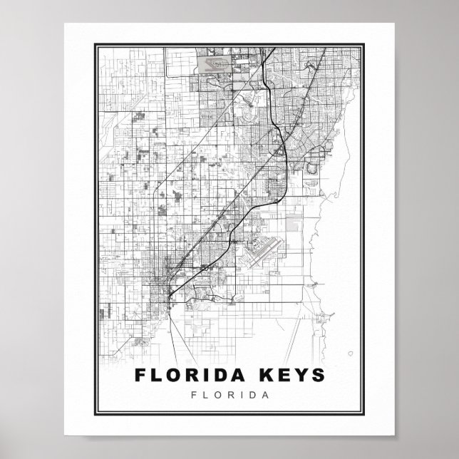 Poster Carte Florida Keys (Devant)