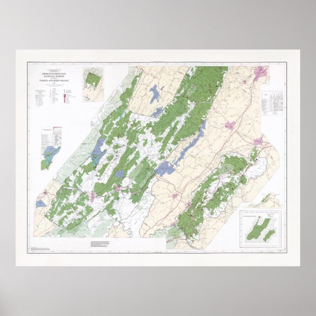 Poster Carte forestière nationale de George Washington (1 (Devant)