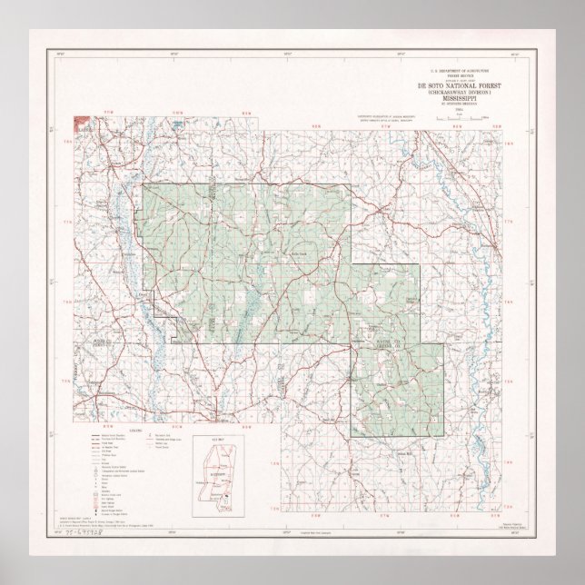 Poster Carte forestière nationale De Soto (1964) (Devant)