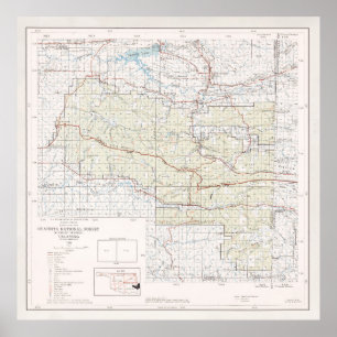 Poster Carte forestière nationale Old Ouachita (1970)