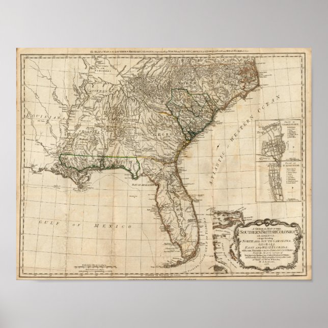 Poster Carte générale des colonies britanniques du sud (Devant)
