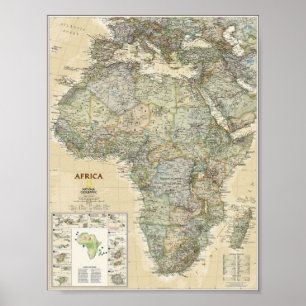 Poster - Carte géographique nationale de l'Afrique