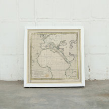 Carte Géographique vintage De L'Afrique Europe