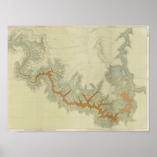 Poster Carte géologique composée de plateau de Kaibab