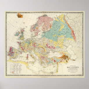 Poster Carte géologique Europe