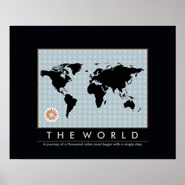 Poster carte graphique du monde (Devant)