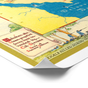 Poster Carte historique du New Jersey