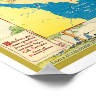 Poster Carte historique du New Jersey