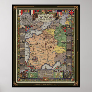 Poster Carte historique - Force expéditionnaire américain