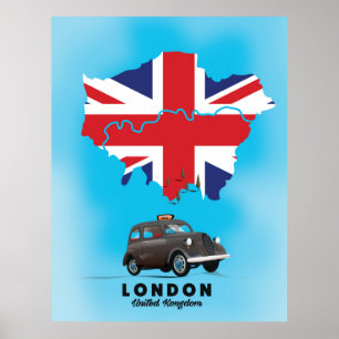 Poster Carte illustrée de Londres