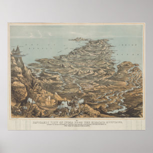 Poster Carte imagée vintage de l'Inde d'Himalaya (185