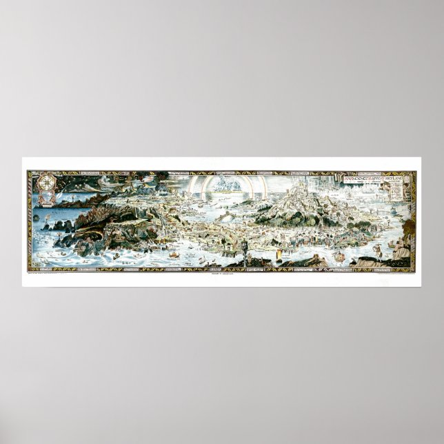 Poster Carte imaginaire classique Fairyland 1920 (Devant)