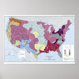 POSTER CARTE : INDIENS AMÉRICAINS