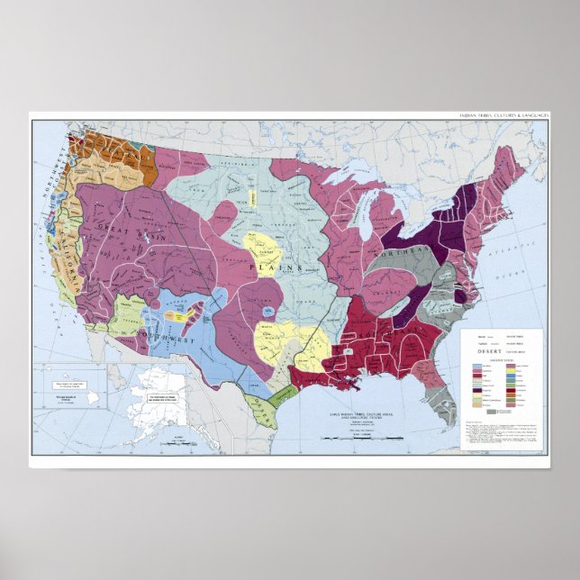 POSTER CARTE : INDIENS AMÉRICAINS (Devant)