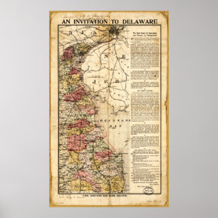 Poster Carte "Invitation au Delaware" (1903)