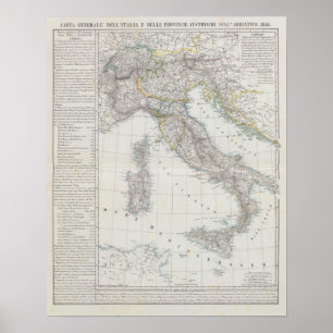 Poster Carte Italie