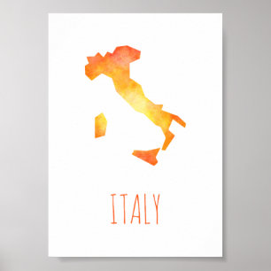 Poster Carte Italie
