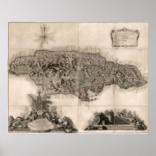 POSTER CARTE : JAMAICA, 1763
