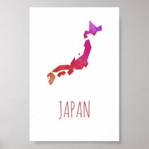Poster Carte Japon
