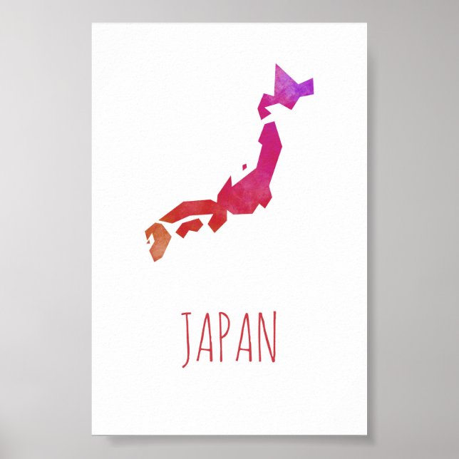 Poster Carte Japon (Devant)