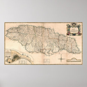Poster CARTE : La JAMAÏQUE, 1755 2