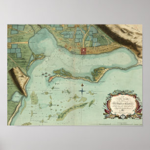 Poster CARTE : La JAMAÏQUE, 1756