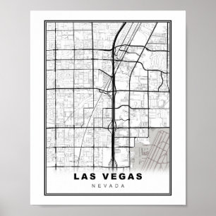 Poster Carte Las Vegas Strip