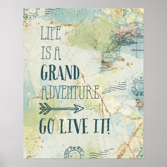 Poster Carte Letterpress USA (Devant)