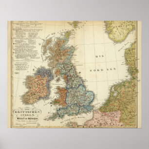 Poster Carte linguistique des îles britanniques