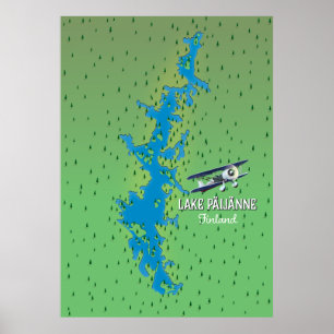 Poster Carte magnifique du lac Päijänne Finlande
