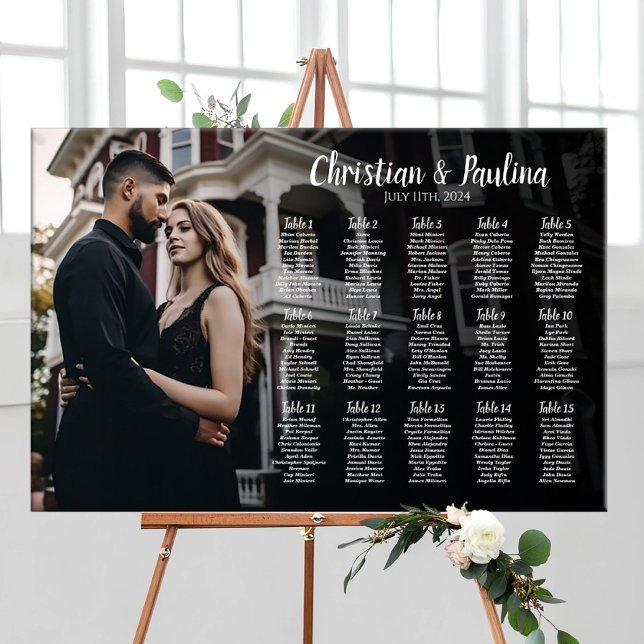 Poster Carte mariage avec photo élégante (Créateur téléchargé)