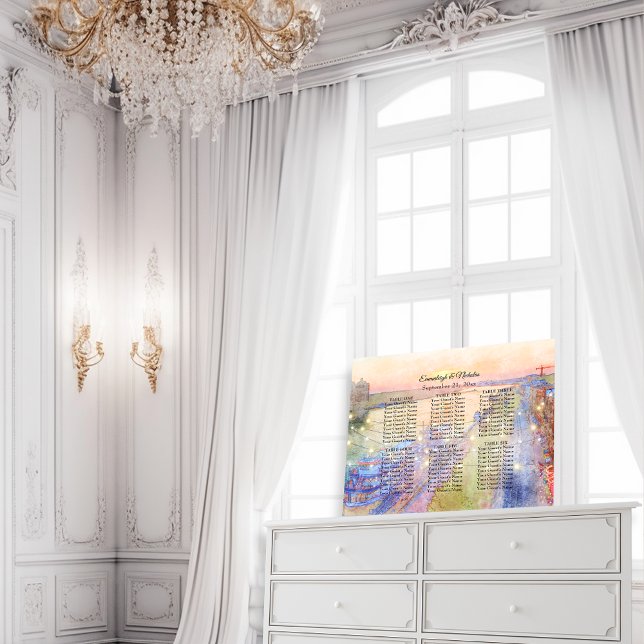 Poster Carte Mariage de la rue Sunset de Savannah GA Rive (Créateur téléchargé)