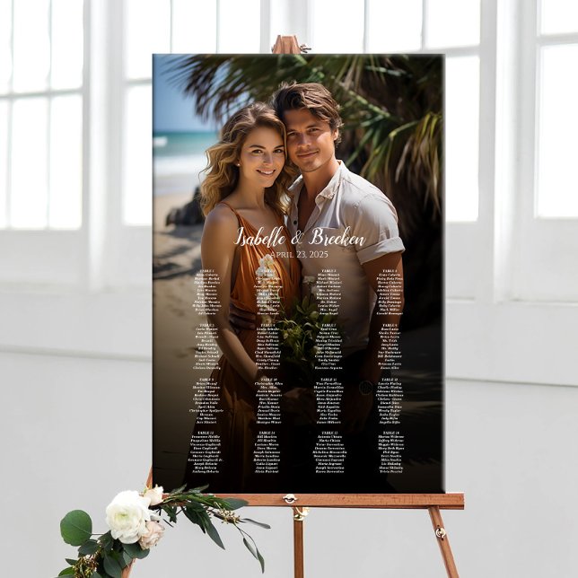 Poster Carte mariage photo élégante 16 tables (Créateur téléchargé)