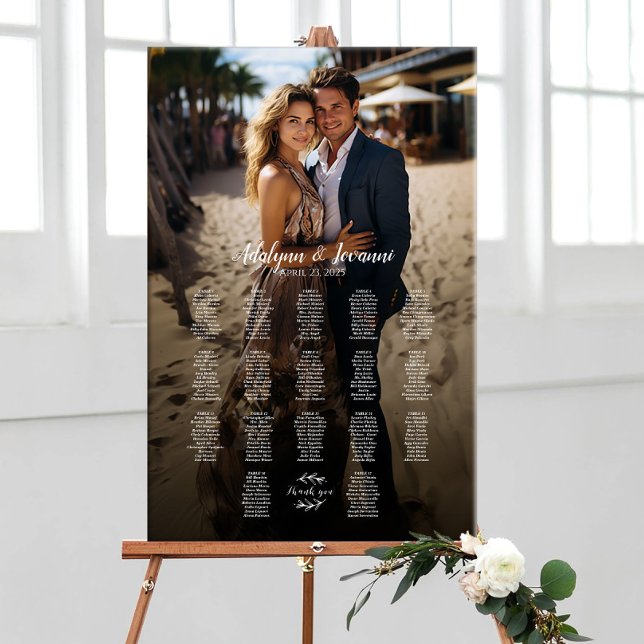 Poster Carte mariage photo élégante 17 tables (Créateur téléchargé)
