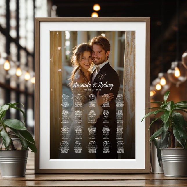 Poster Carte mariage photo élégante 20 tables (Créateur téléchargé)
