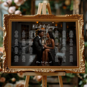 Poster Carte mariage photo élégante 24 tables